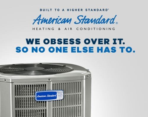 American Standard air conditioning unit advertisement.